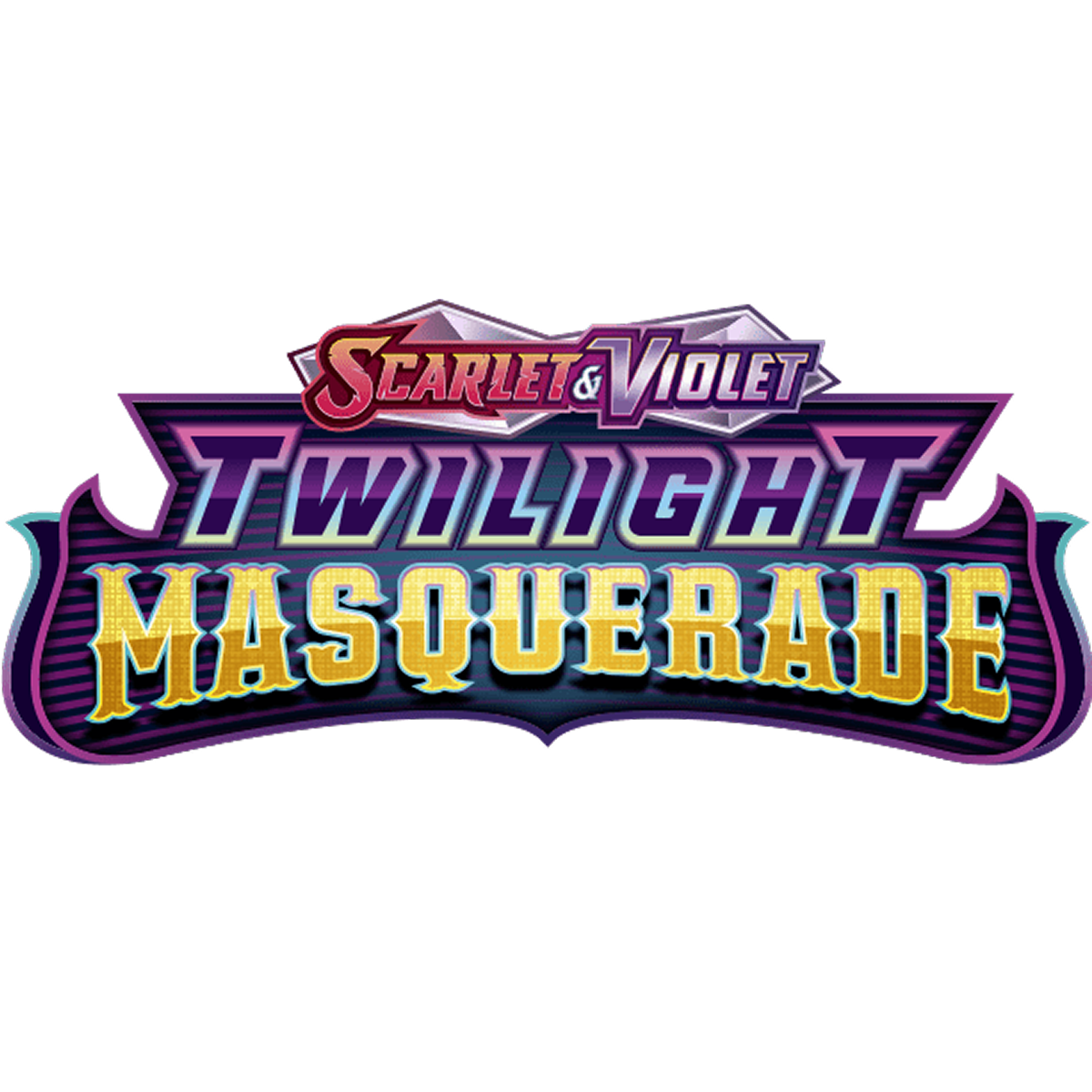 Logo for the Pokémon Scarlet & Violet Twilight Masquerade expansion.