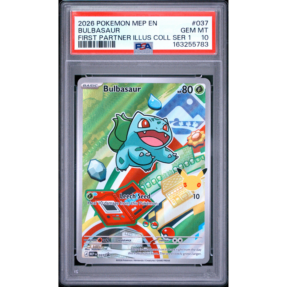 Pokémon TCG: Bulbasaur #037 PSA 10-163255783