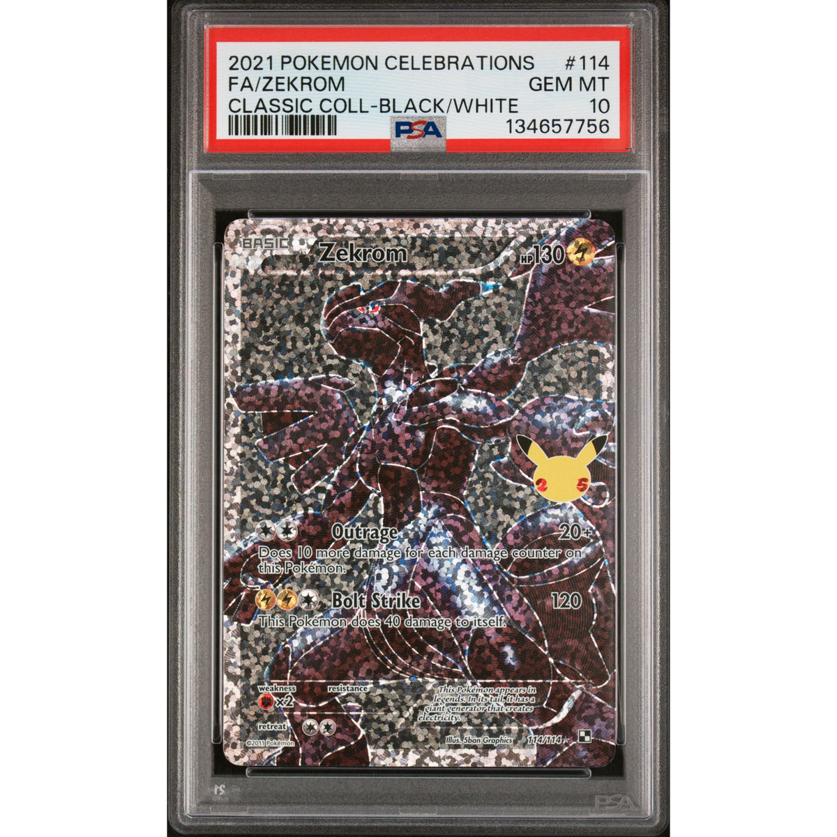 Pokémon TCG: Zekrom #114 PSA 10-134657756