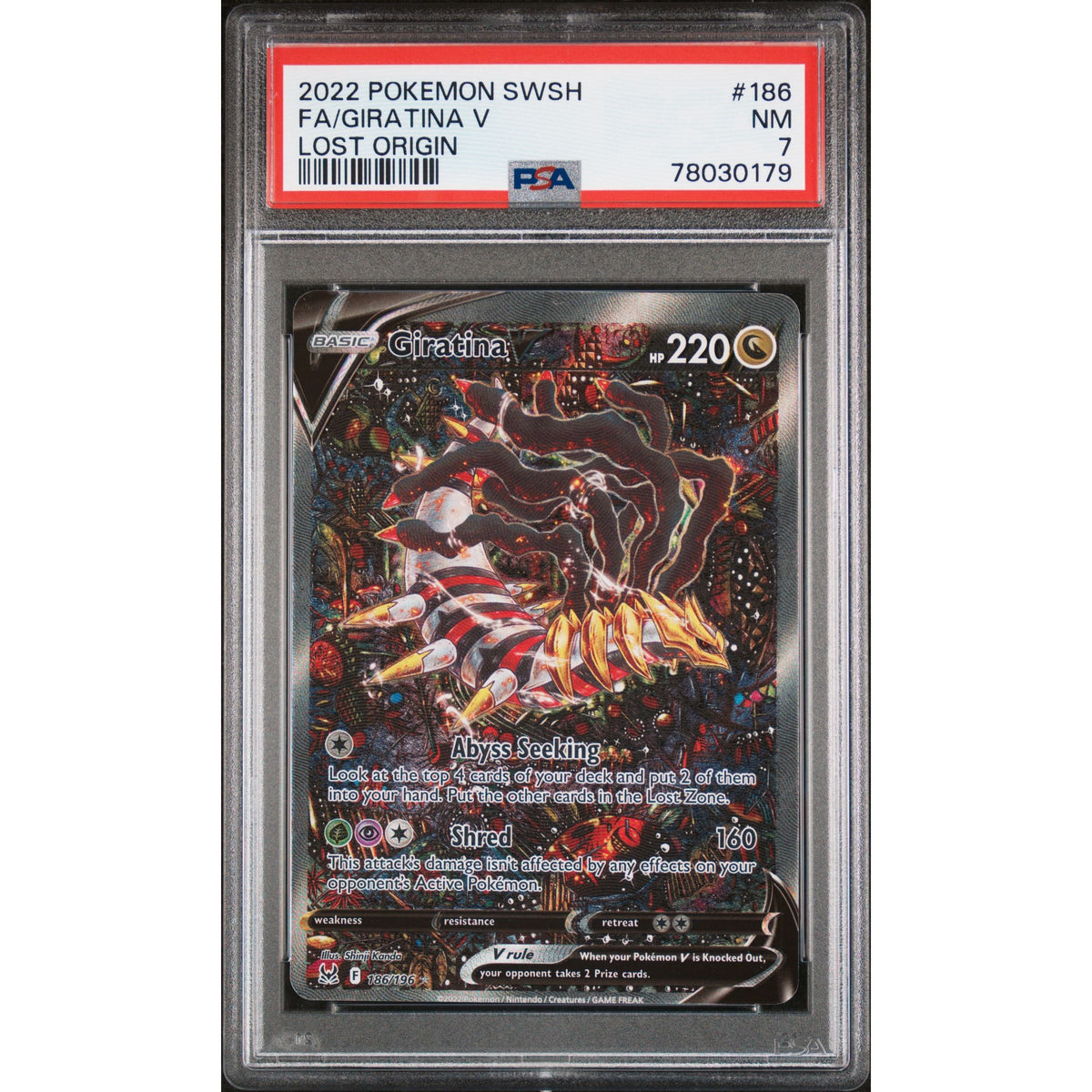 Pokémon TCG: Giratina V #186 PSA 7 - Lost Origin-78030179