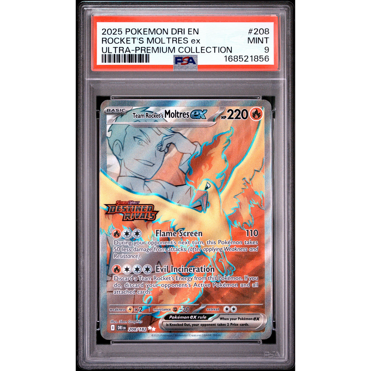 Pokémon TCG: Rocket's Moltres Ex #208 PSA 9-168521856