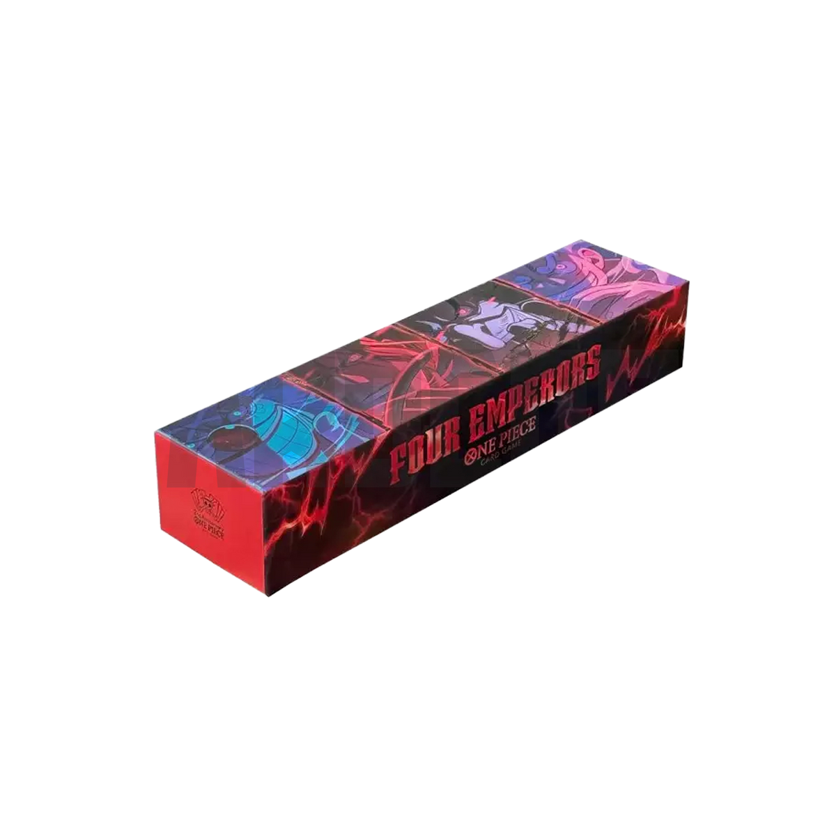 Bandai One Piece Card Game: 2nd Anniversary Set storage box featuring Four Emperors red and blue character illustrations.