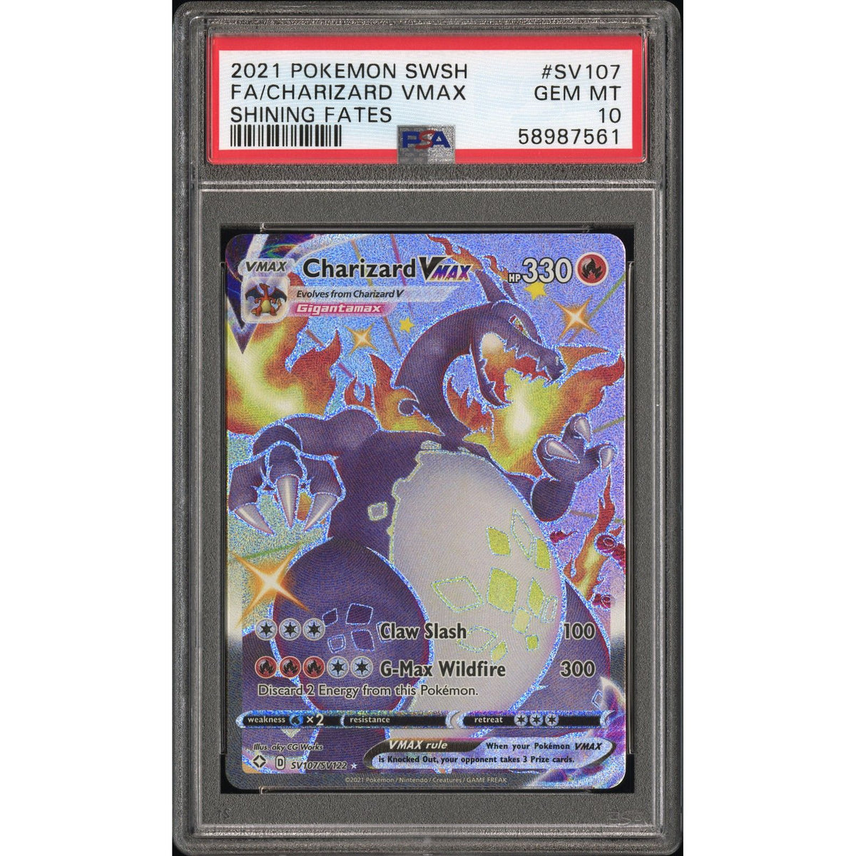 Pokémon TCG: Charizard Vmax #SV107 PSA 10-58987561