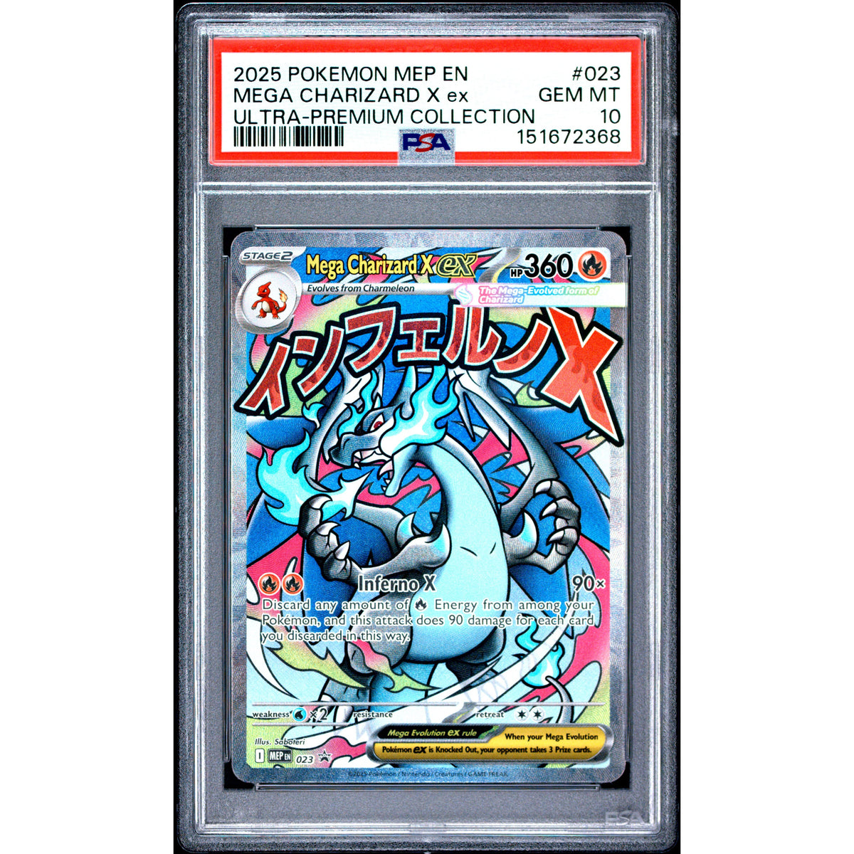 Pokémon TCG: Mega Charizard X Ex #023 PSA 10-151672368