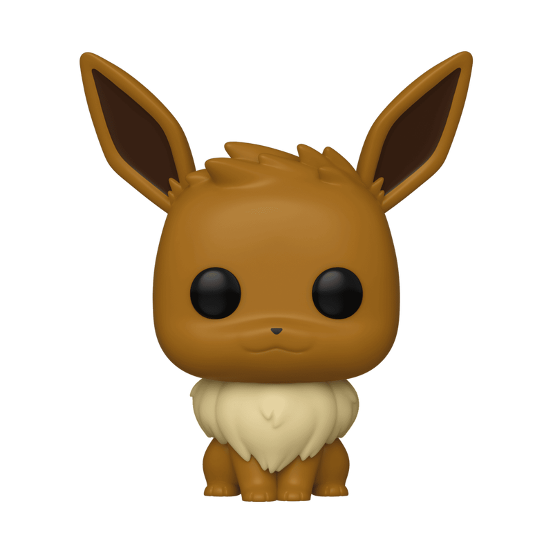 The Funko POP! Pokemon: Eevee (#577) vinyl figure by Funko features Eevee, the brown Pokémon with large ears, big black eyes, and a fluffy cream-colored collar, displayed on a white background.