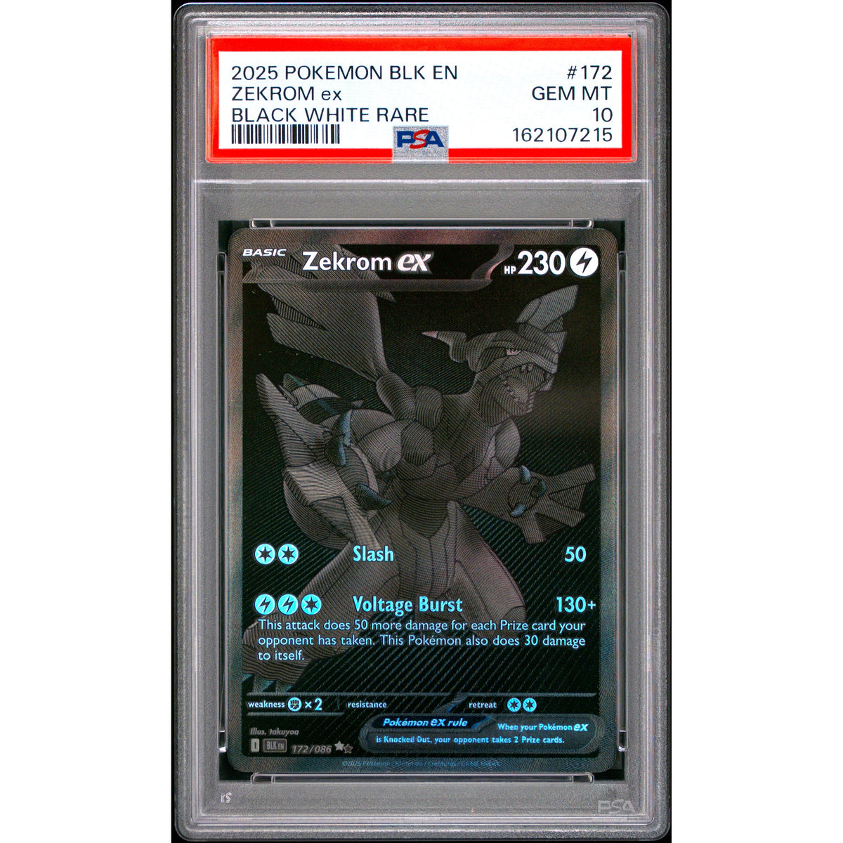 Pokémon TCG: Zekrom Ex #172 PSA 10-162107215