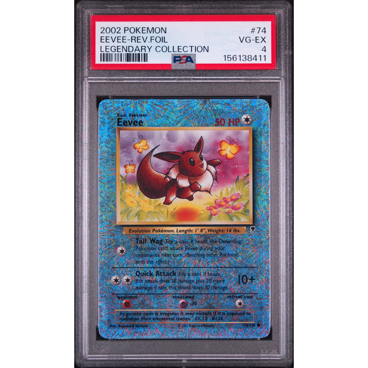 Pokémon TCG: Eevee Reverse Holo #74 PSA 4-156138411
