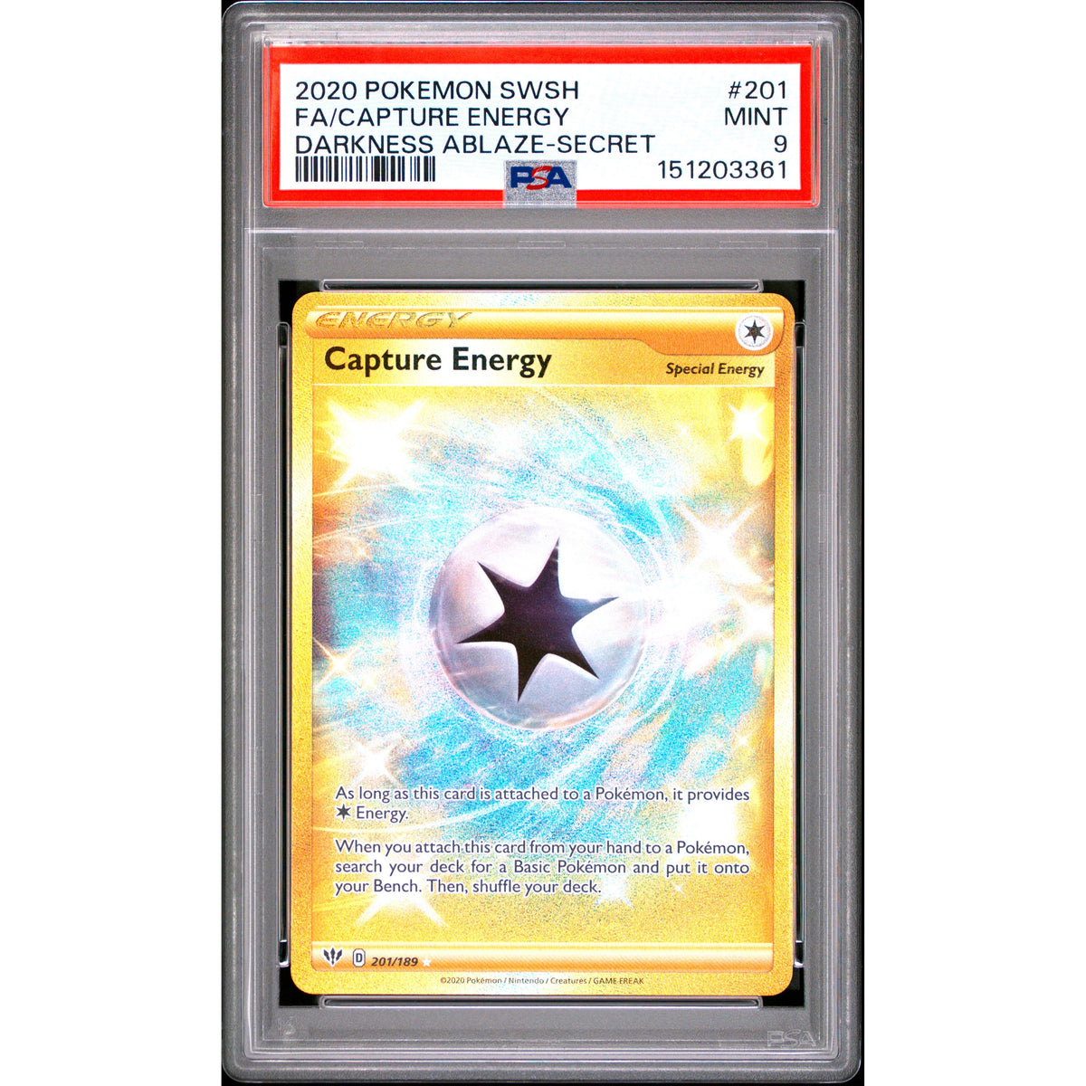 Pokémon TCG: Capture Energy #201 PSA 9-151203361