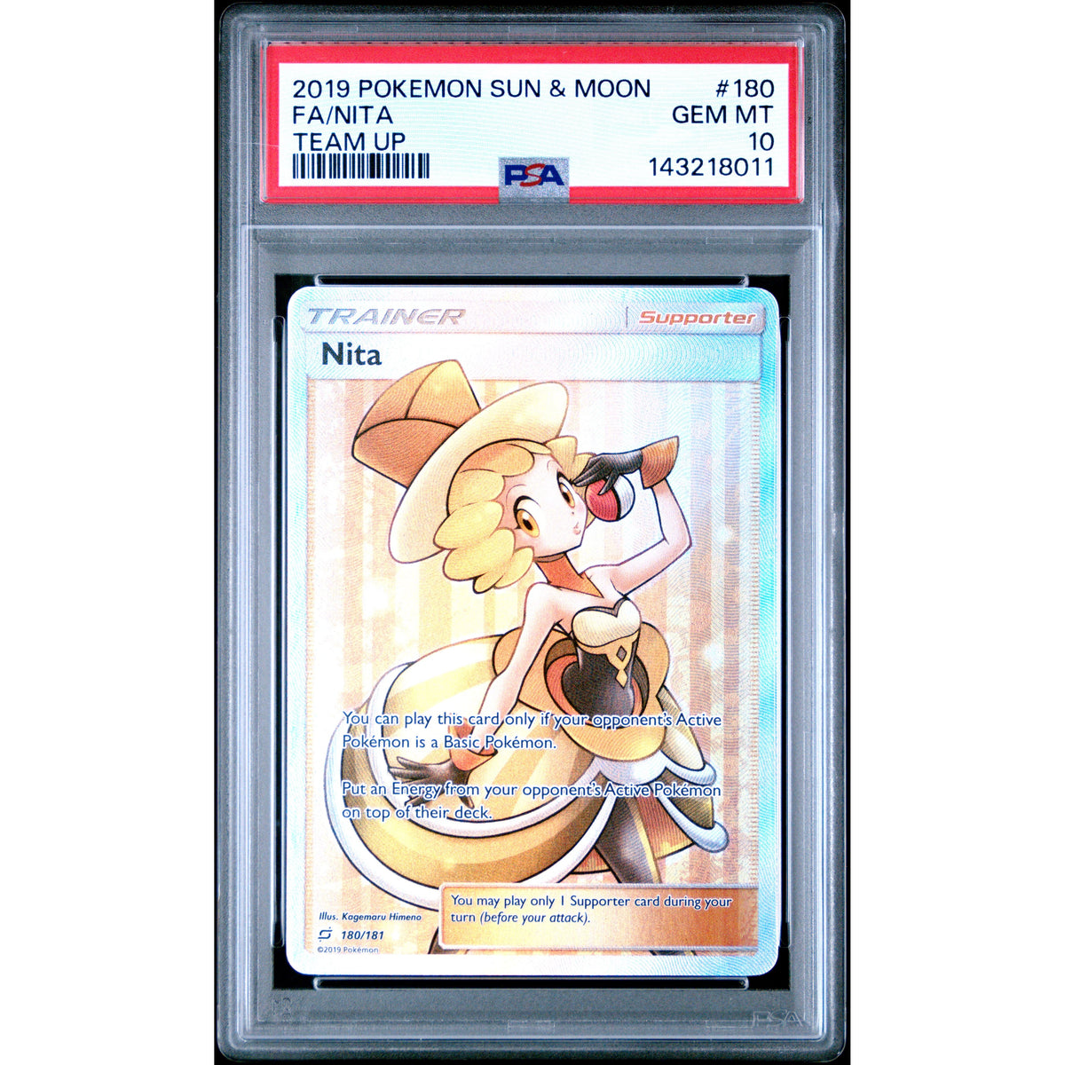 Pokémon TCG: Nita #180 PSA 10 - Team Up-143218011