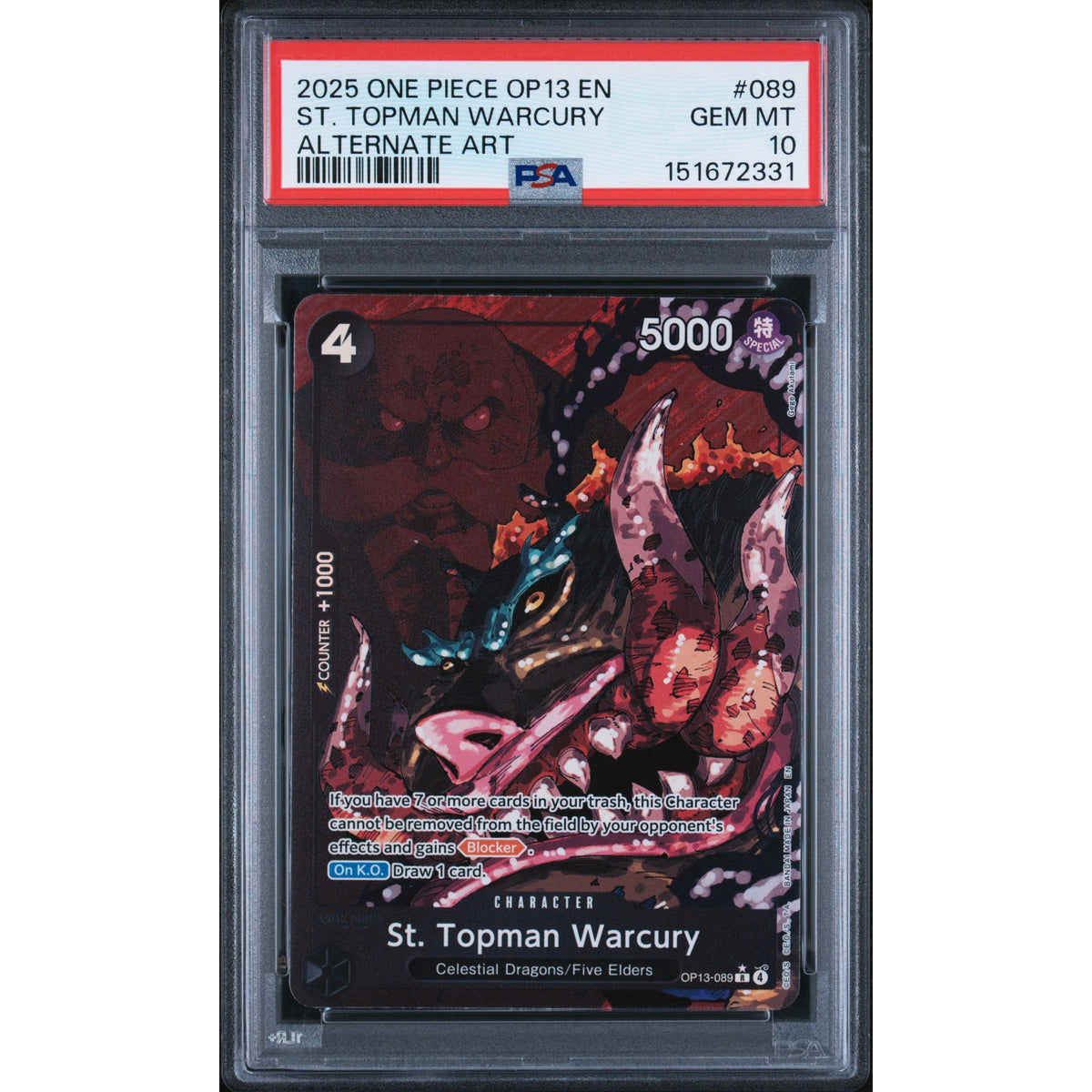 One Piece TCG: St. Topman Warcury #089 PSA 10-151672331