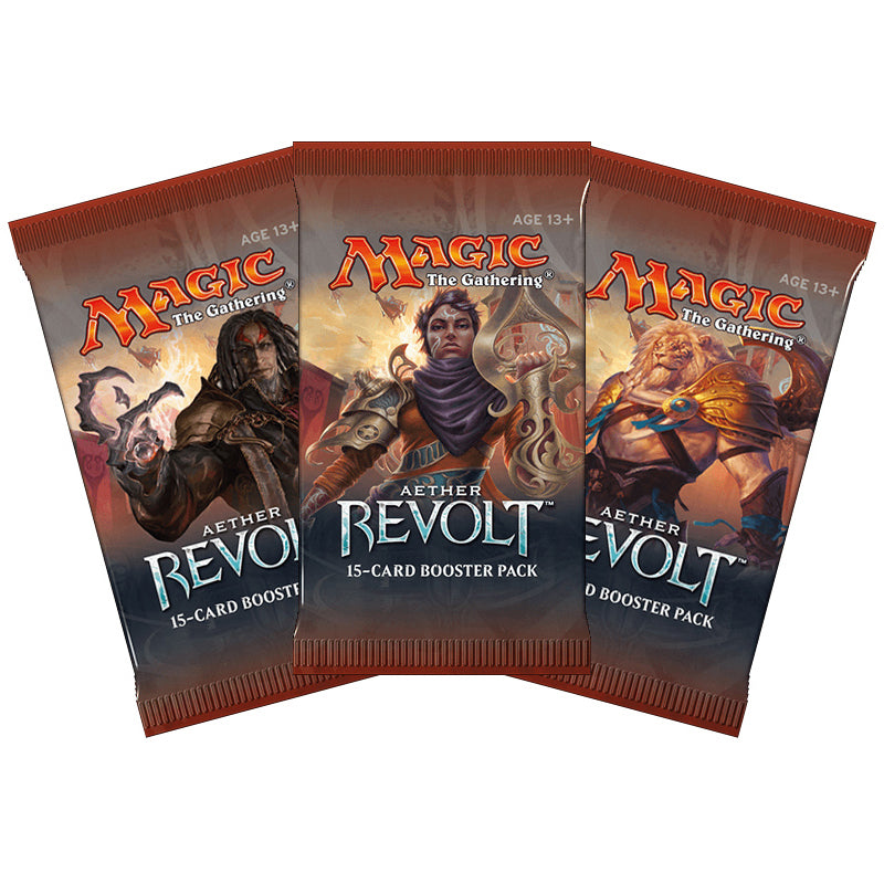The Magic the Gathering: Aether Revolt Booster Display by Wizards of the Coast features vibrant fantasy artwork and is ideal for fans eager to power up their decks with exciting cards from this iconic set.