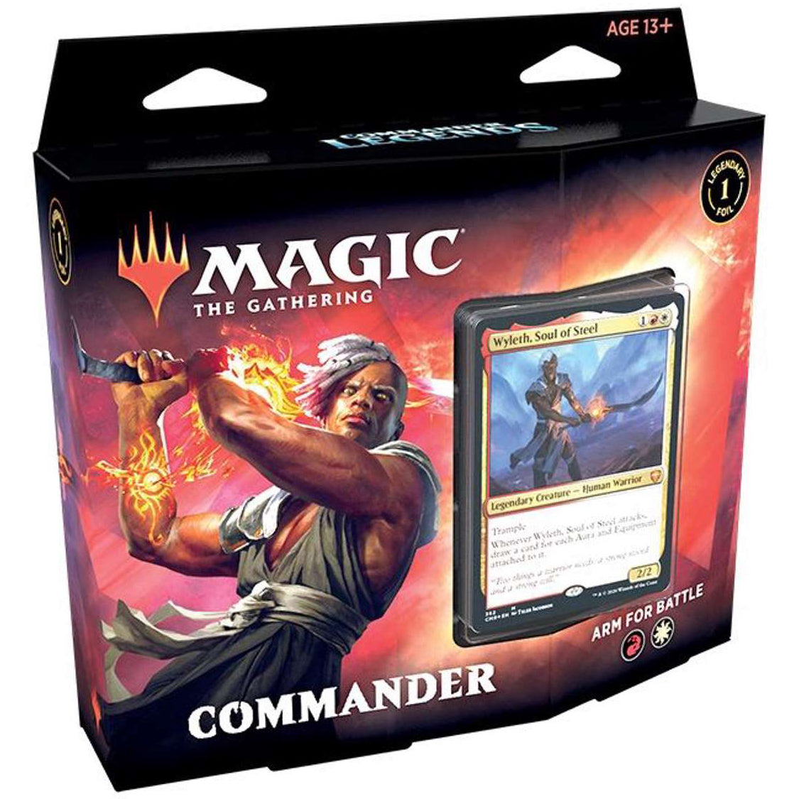 Wizards of the Coast Magic the Gathering: Commander Legends Arm For Battle - Commander Deck, featuring Wyleth, Soul of Steel and dynamic warrior artwork. Suitable for ages 13+.
