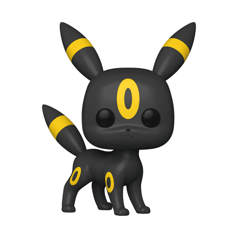 Funko POP! Pokemon: Jumbo Umbreon #950 vinyl figure of a black, fox-like Pokémon with yellow rings on its ears, tail, legs, and forehead.