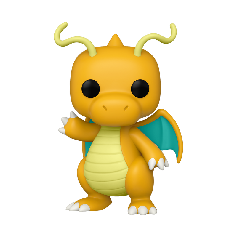 Funko POP! Pokemon: Dragonite - #850 vinyl figure with an orange body, pale yellow belly, teal wings, and two long antennae.