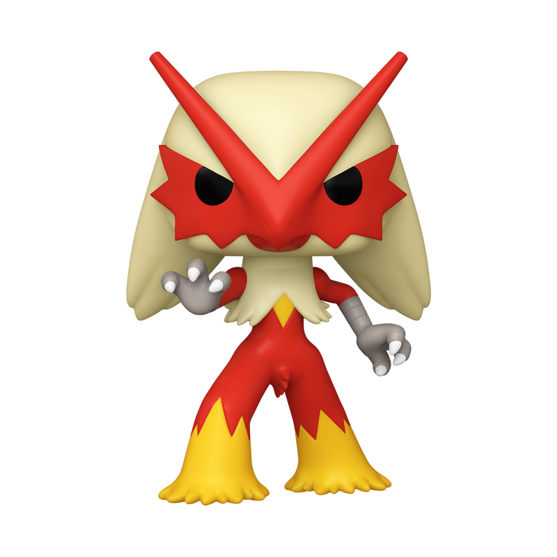Funko POP! Pokemon: Blaziken - #983 vinyl figure of a bipedal, bird-like creature with cream-colored hair, a red face mask, and yellow feet.