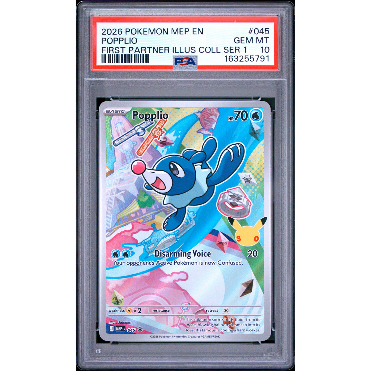 Pokémon TCG: Popplio #045 PSA 10-163255791