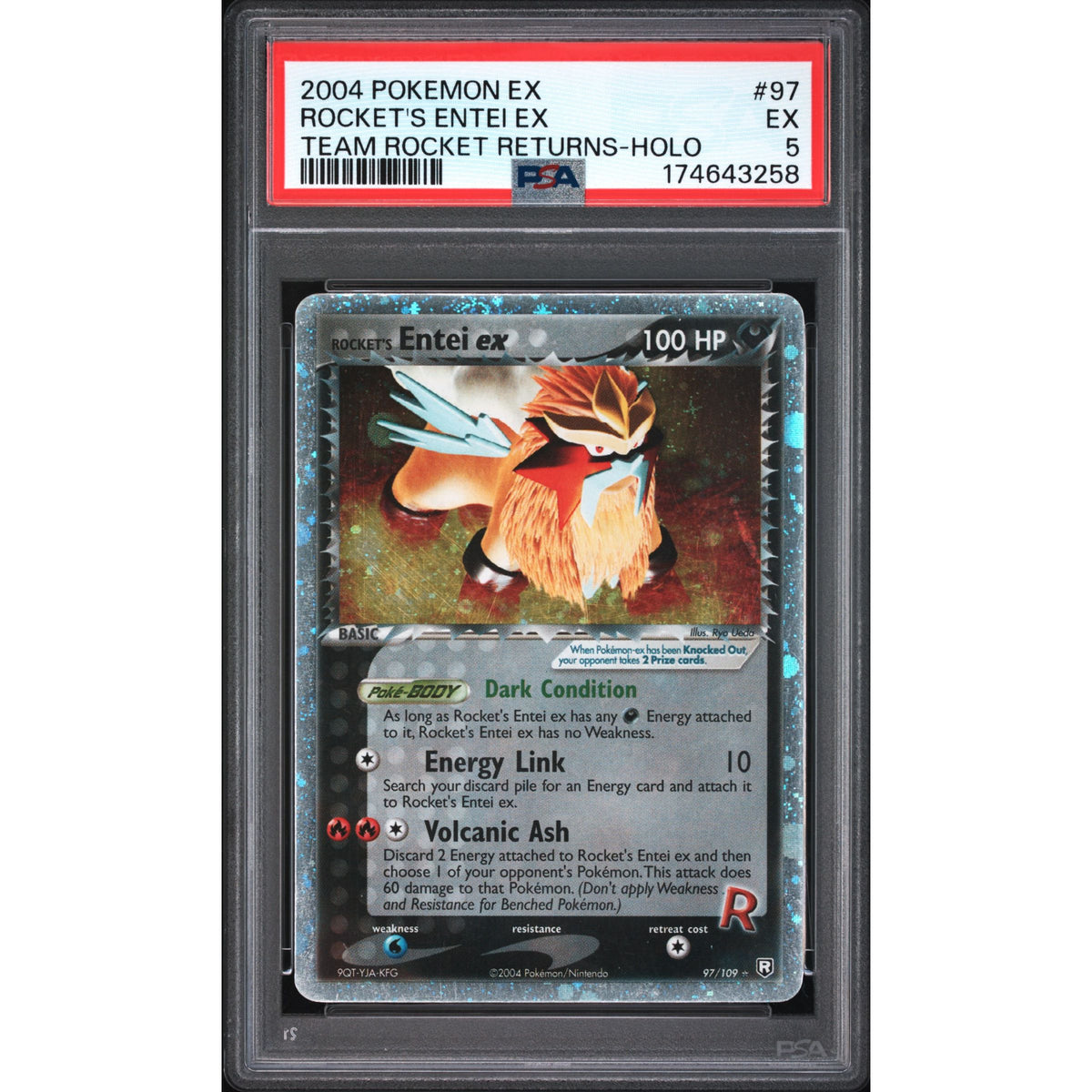 Pokémon TCG: Rocket's Entei Ex #97 PSA 5-174643258