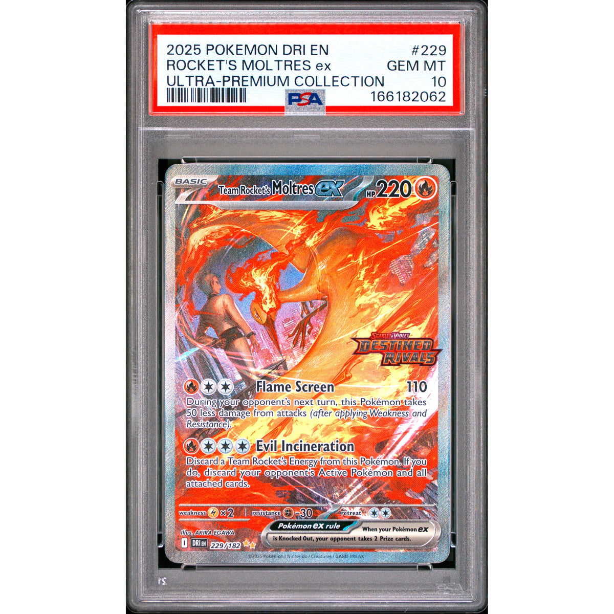 Pokémon TCG: Rocket's Moltres Ex #229 PSA 10-166182062