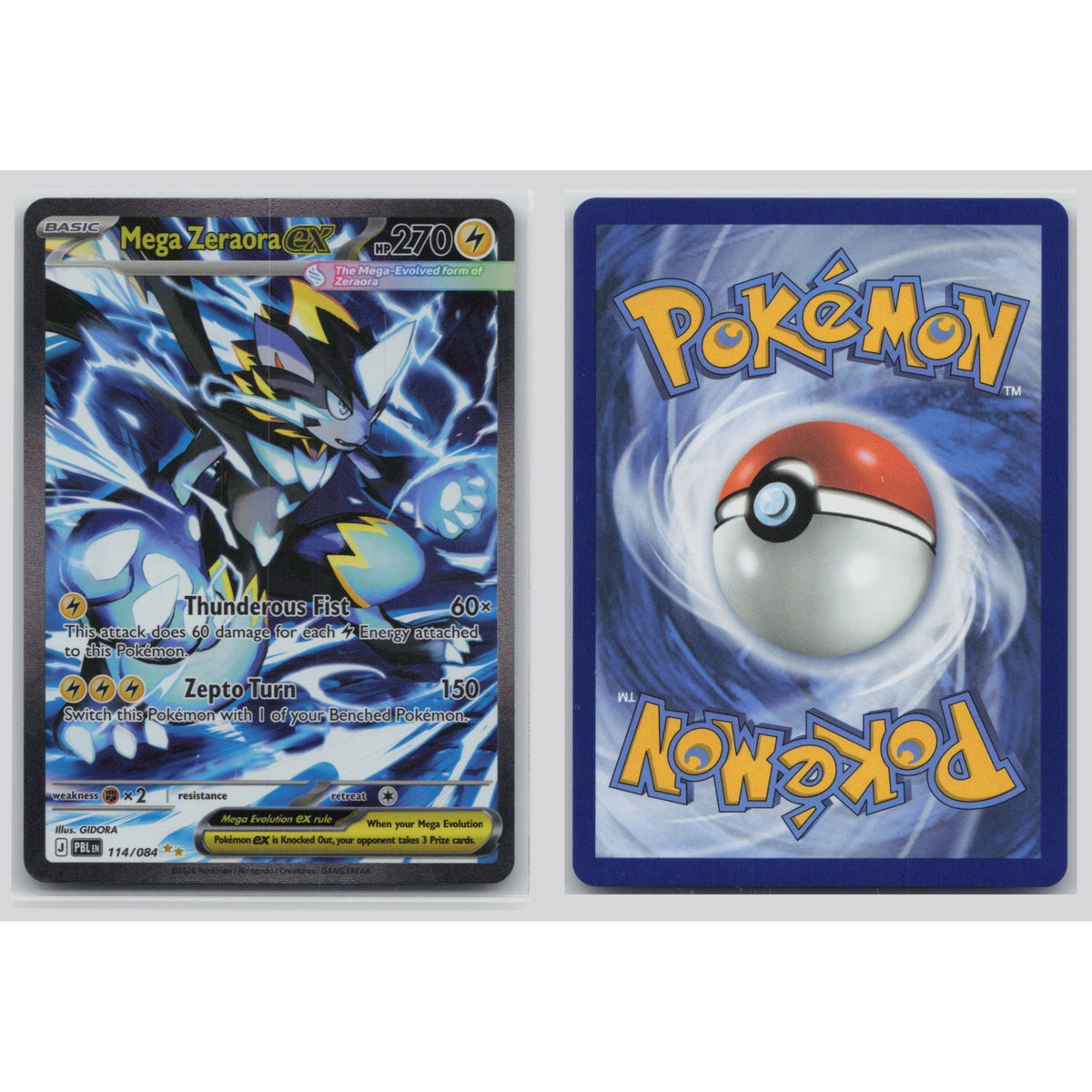 Pokémon TCG, Mega Zeraora ex (Mega Evolution—Pitch Black #114)