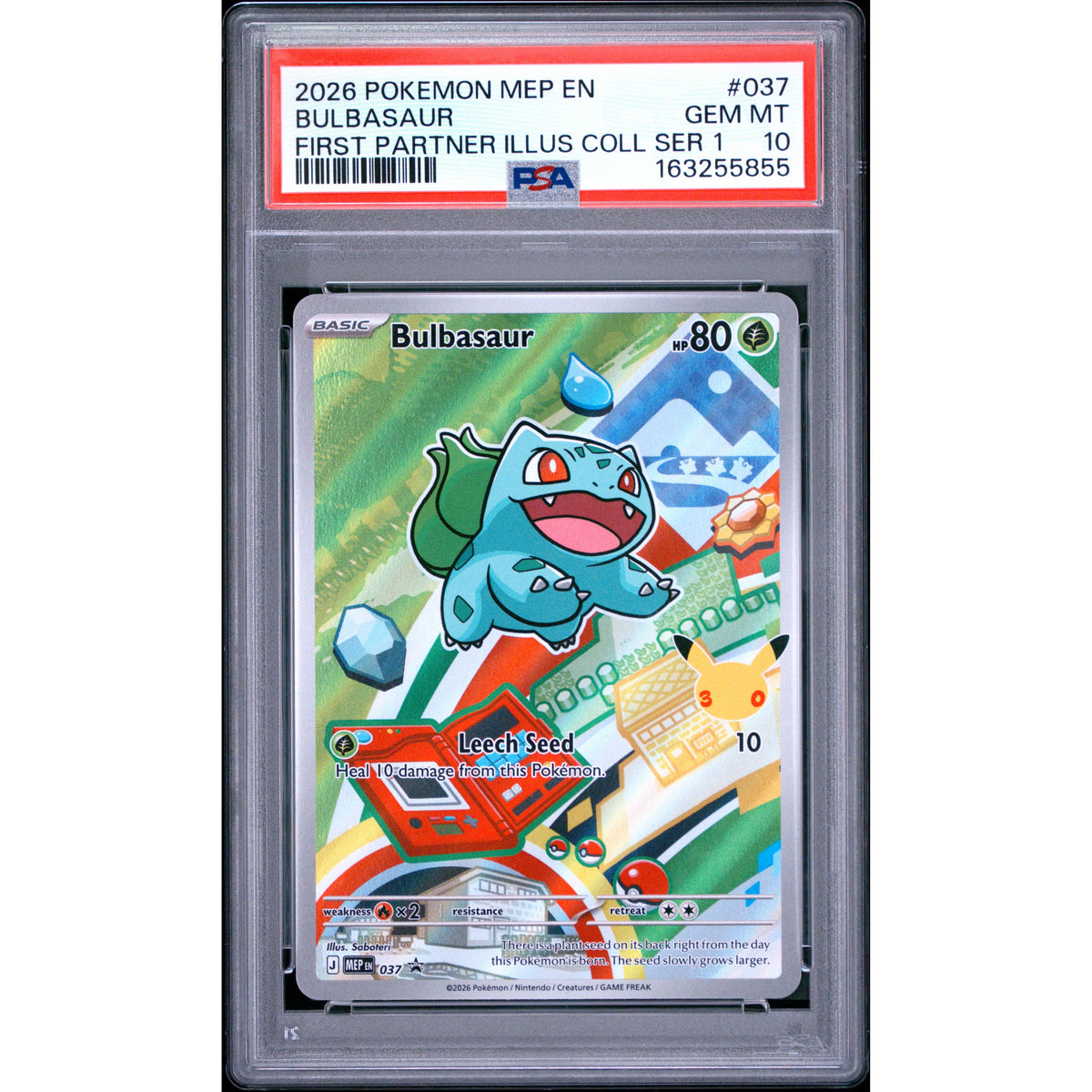 Pokémon TCG: Bulbasaur #037 PSA 10-163255855
