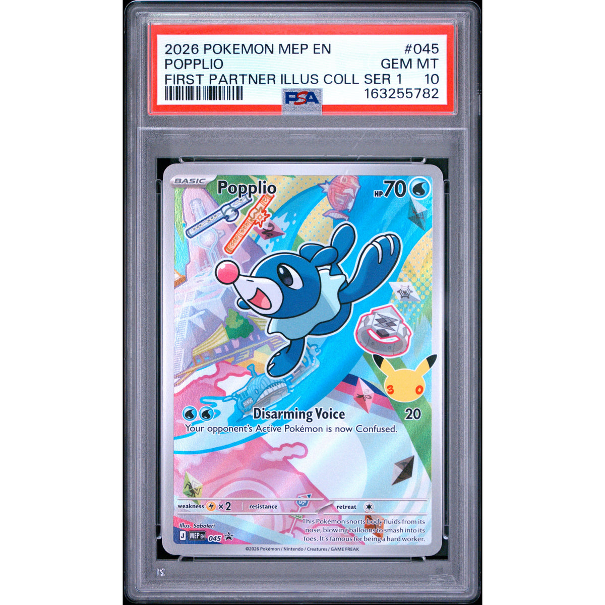 Pokémon TCG: Popplio #045 PSA 10-163255782