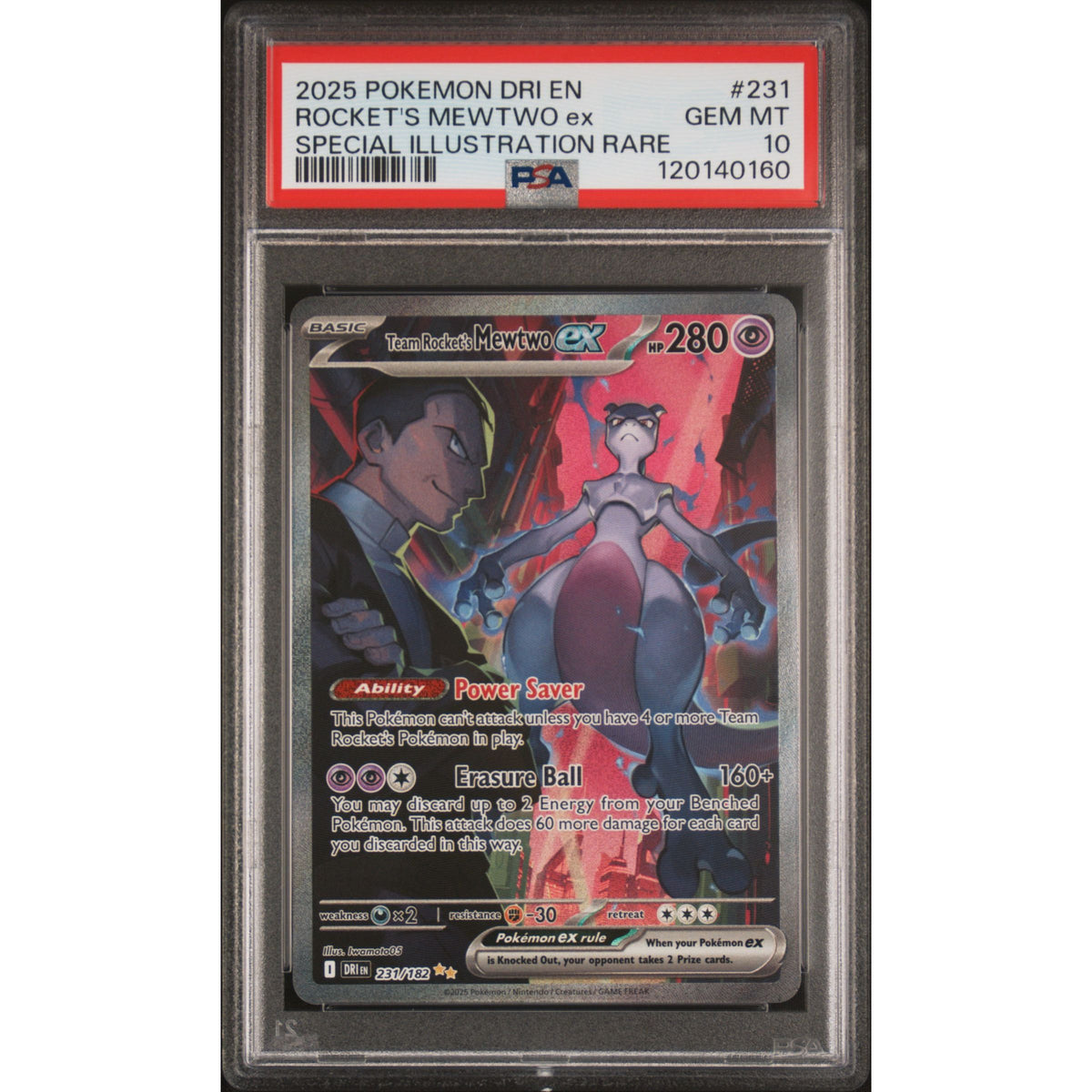 Pokémon TCG: Rocket's Mewtwo Ex #231 PSA 10 - Destined Rivals-120140160