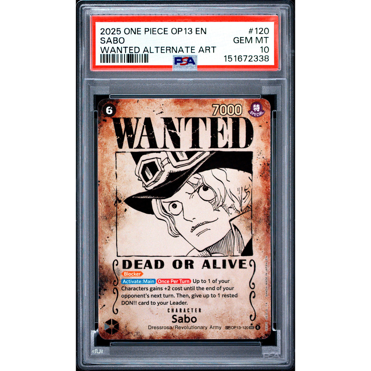 One Piece TCG: Sabo #120 PSA 10-151672338