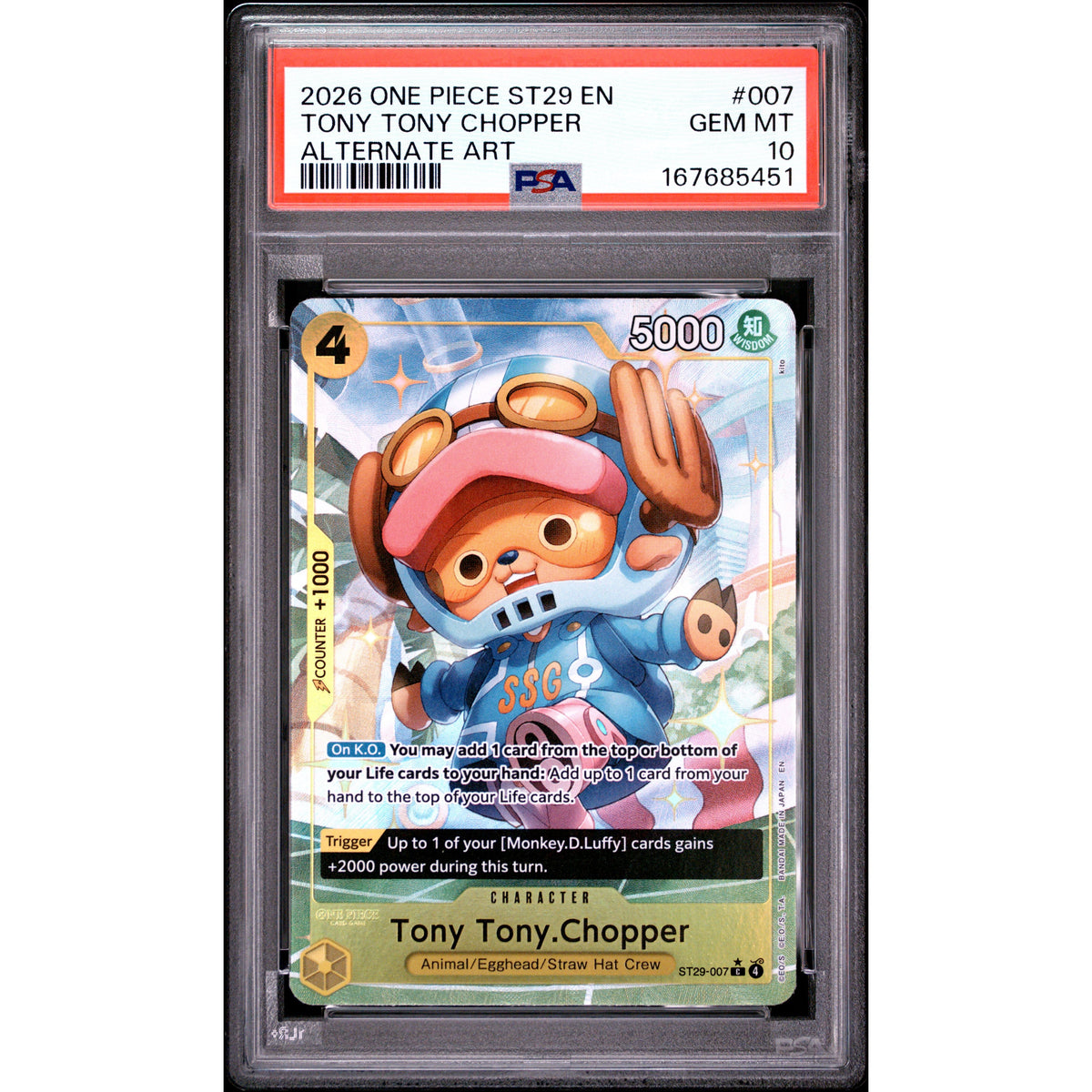 One Piece TCG: Tony Tony Chopper #007 PSA 10-167685451
