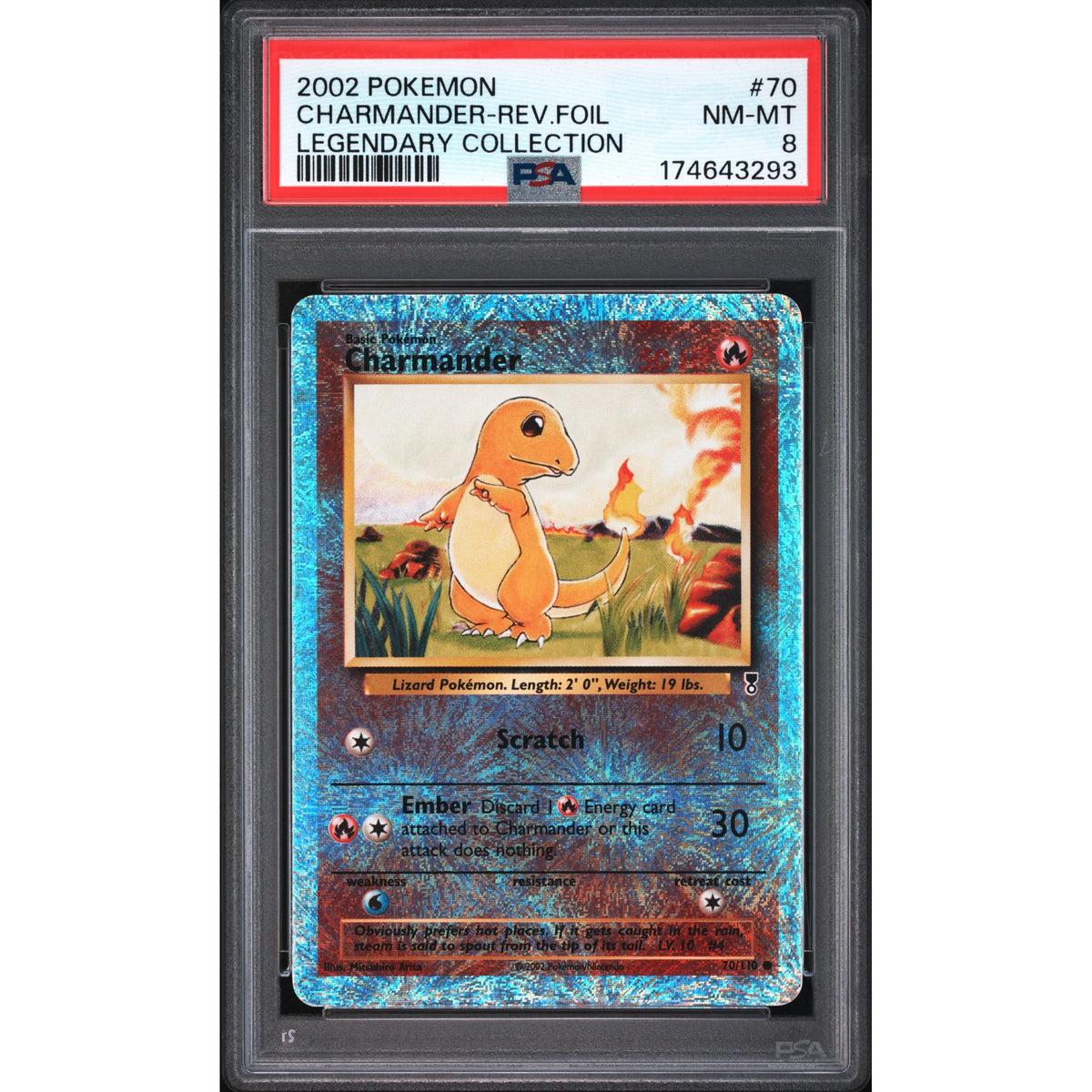 Pokémon TCG: Charmander Reverse Holo #70 PSA 8-174643293