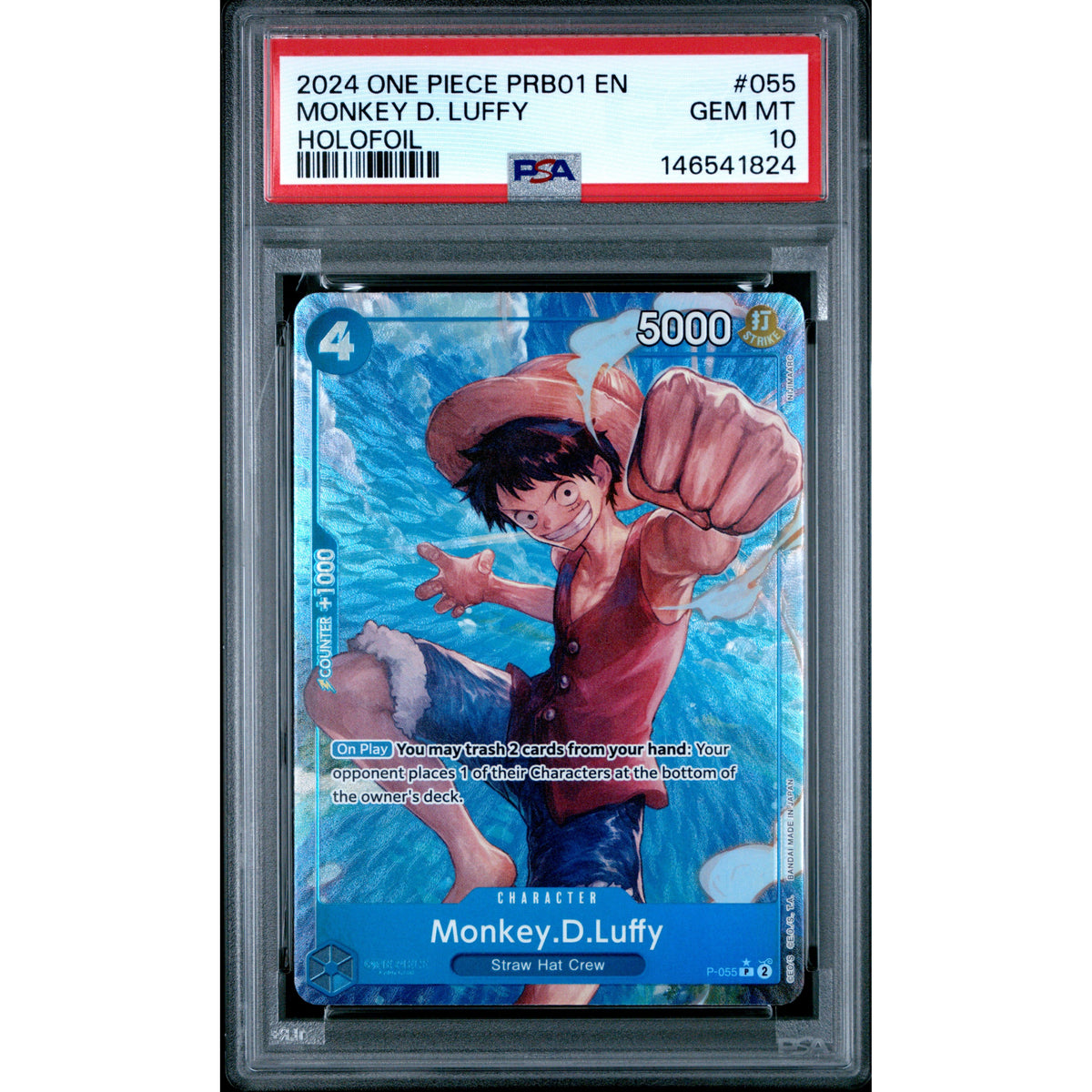 One Piece TCG: Monkey D. Luffy #055 PSA 10-146541824