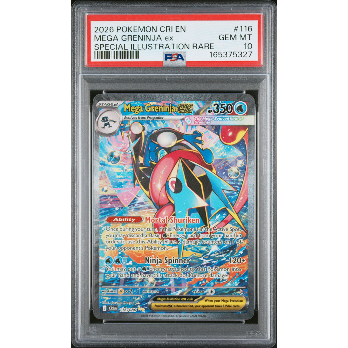 Pokémon TCG: Mega Greninja Ex #116 PSA 10-165375327