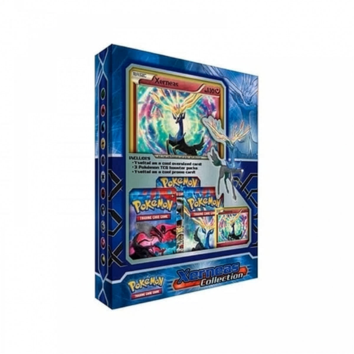 The Pokémon TCG: Xerneas Collection Box by The Pokémon Company includes the sought-after Xerneas XY05 Black Star Promo card, a detailed Xerneas figure, and three Pokémon trading card booster packs. Its blue packaging is adorned with vibrant artwork of Xerneas, perfectly capturing the essence of the Pokémon XY era.