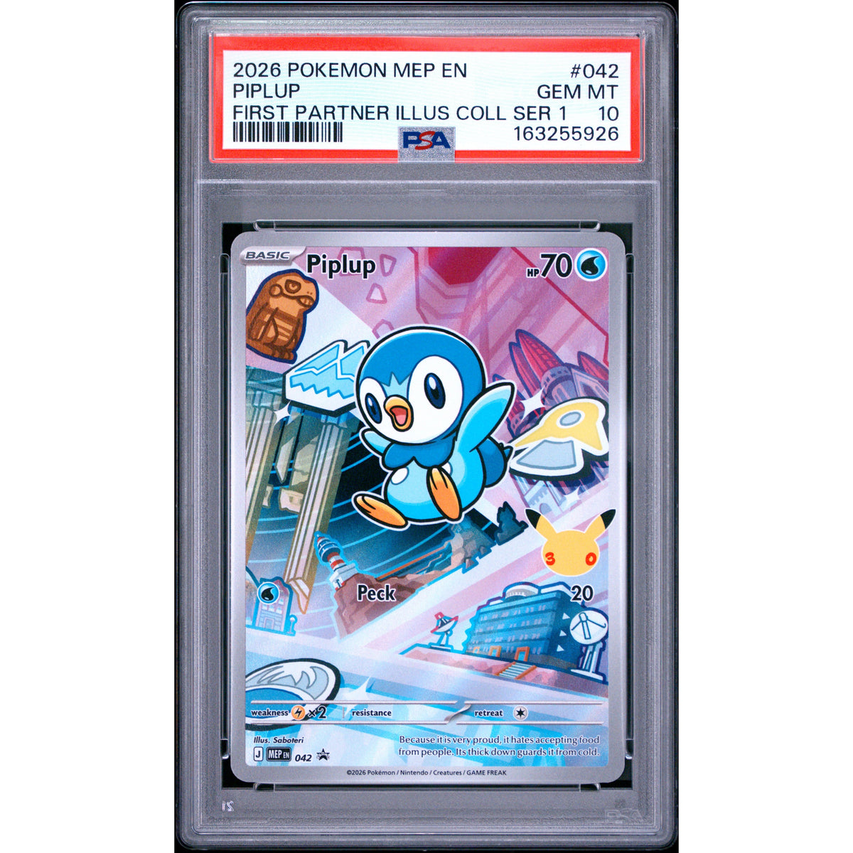 Pokémon TCG: Piplup #042 PSA 10-163255926