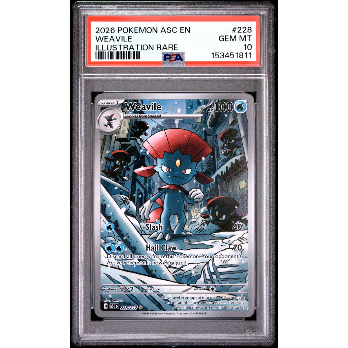 Pokémon TCG: Weavile #228 PSA 10-153451811