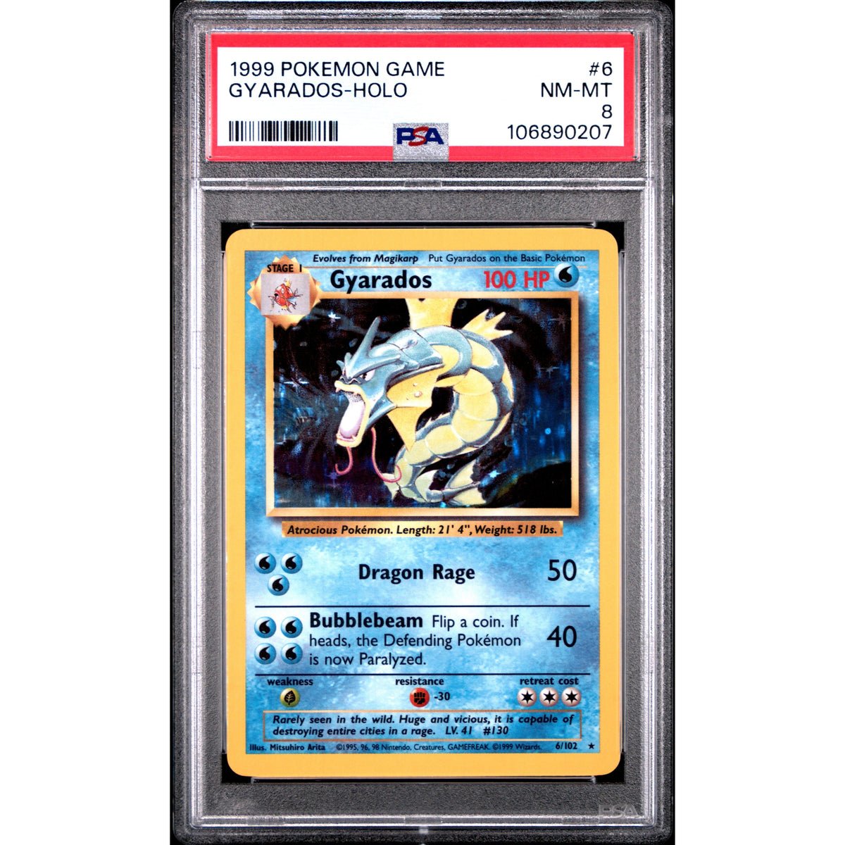 Pokémon TCG: Gyarados Holo #6 PSA 8-106890207