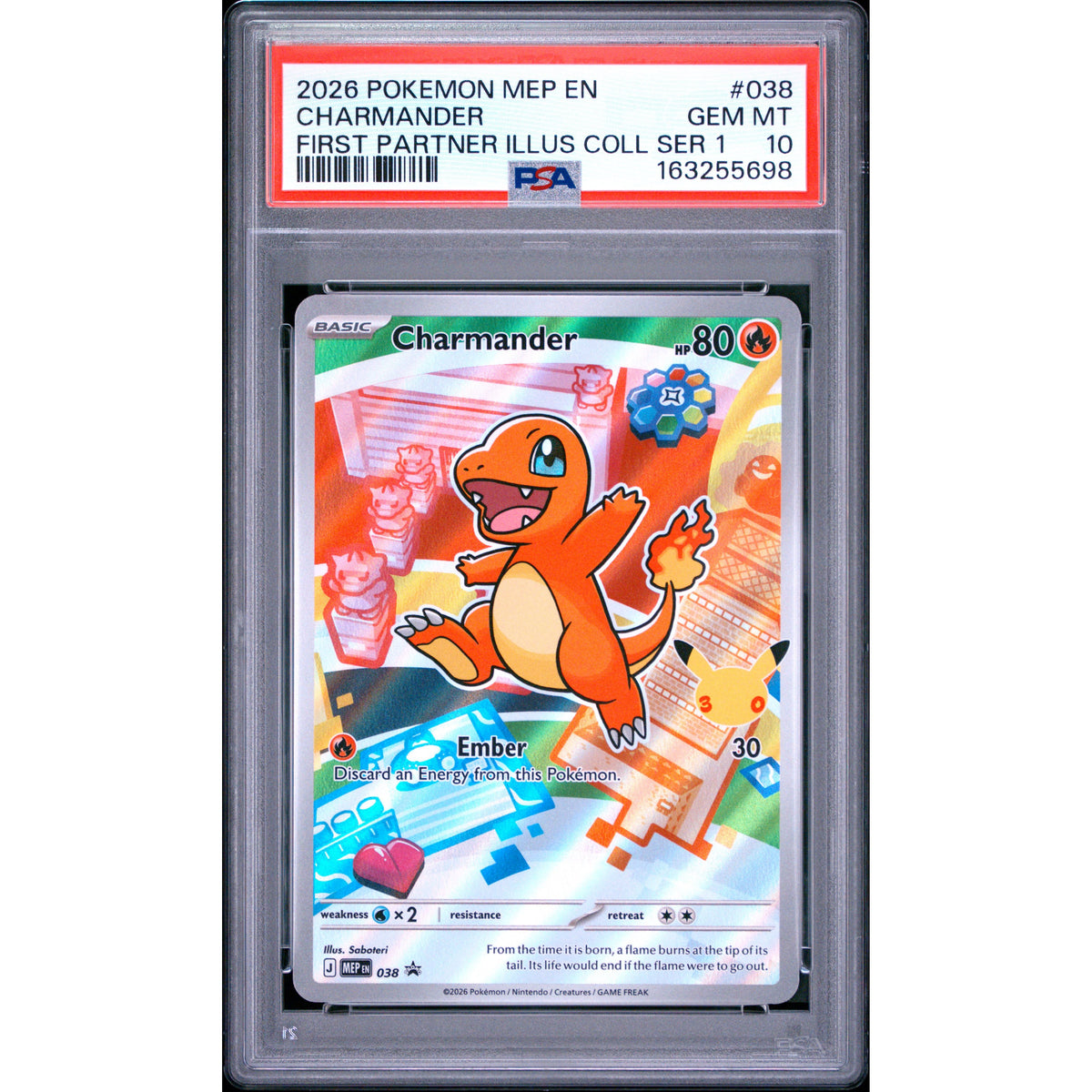 Pokémon TCG: Charmander #038 PSA 10-163255698