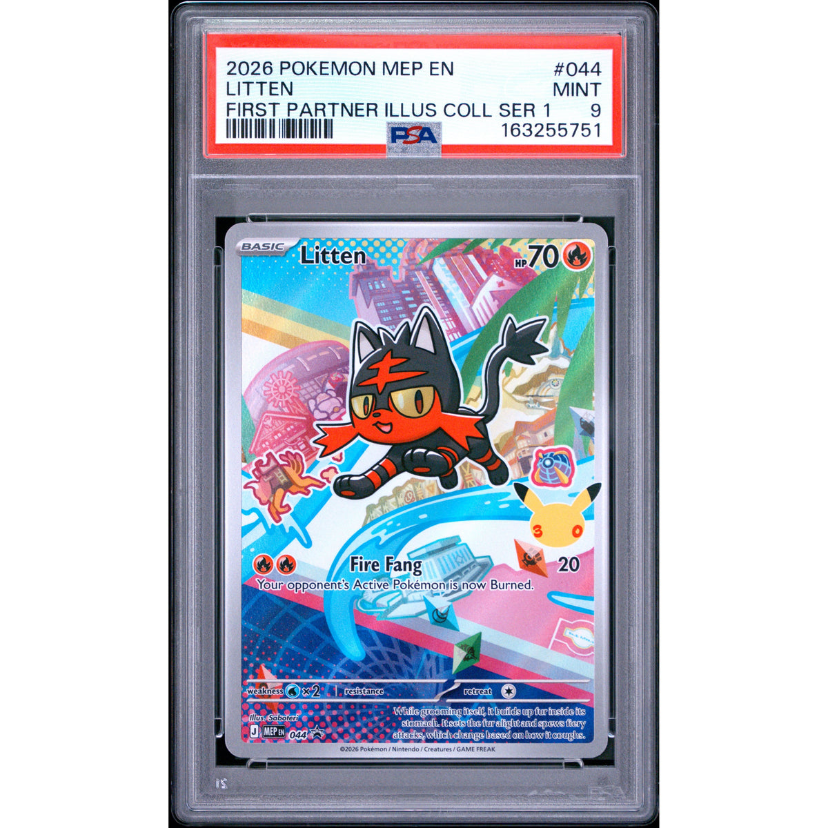 Pokémon TCG: Litten #044 PSA 9-163255751