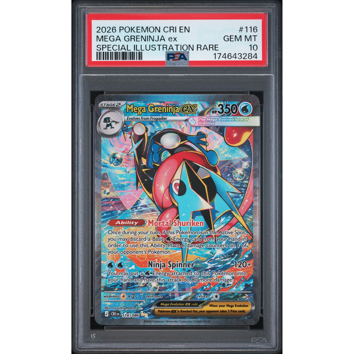 Pokémon TCG: Mega Greninja Ex #116 PSA 10-174643284