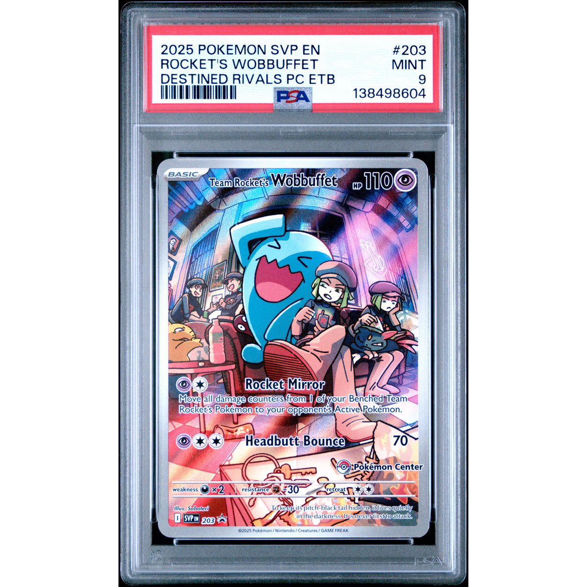 Pokémon TCG: Rocket's Wobbuffet #203 PSA 9 - Destined Rivals-138498604