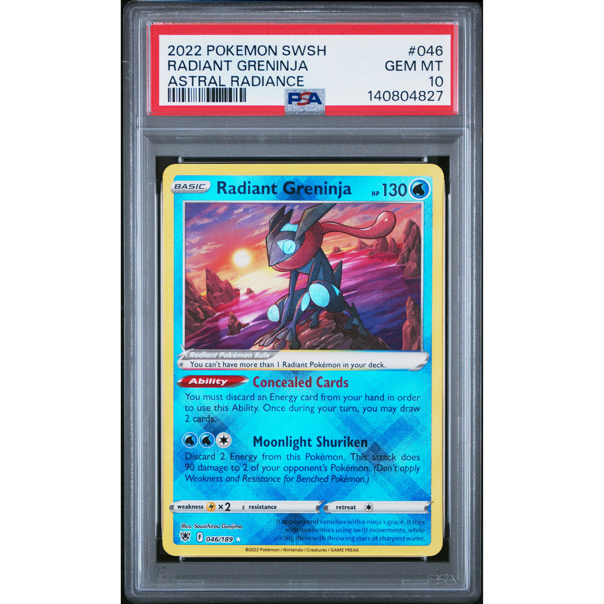 Pokémon TCG: Radiant Greninja #046 PSA 10 - Astral Radiance-140804827