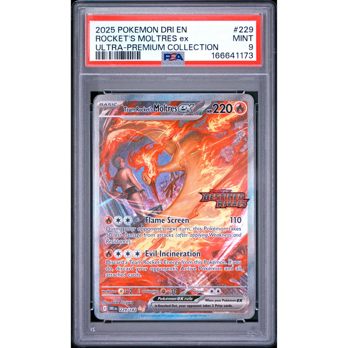 Pokémon TCG: Rocket's Moltres Ex #229 PSA 9-166641173