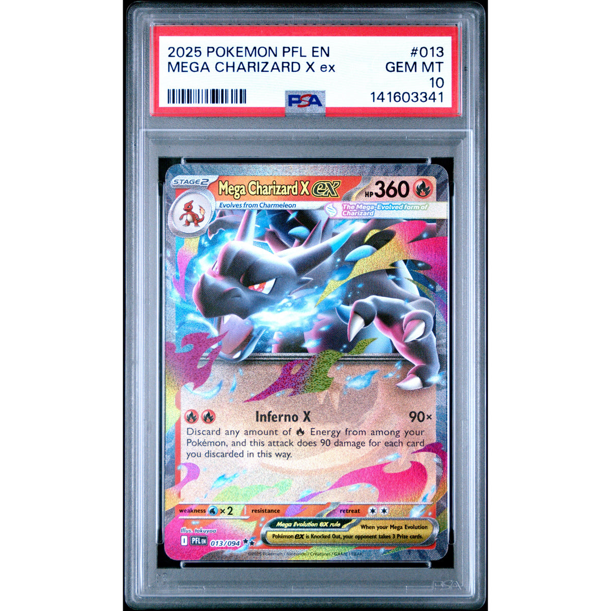 Pokémon TCG: Mega Charizard X Ex #013 PSA 10-141603341