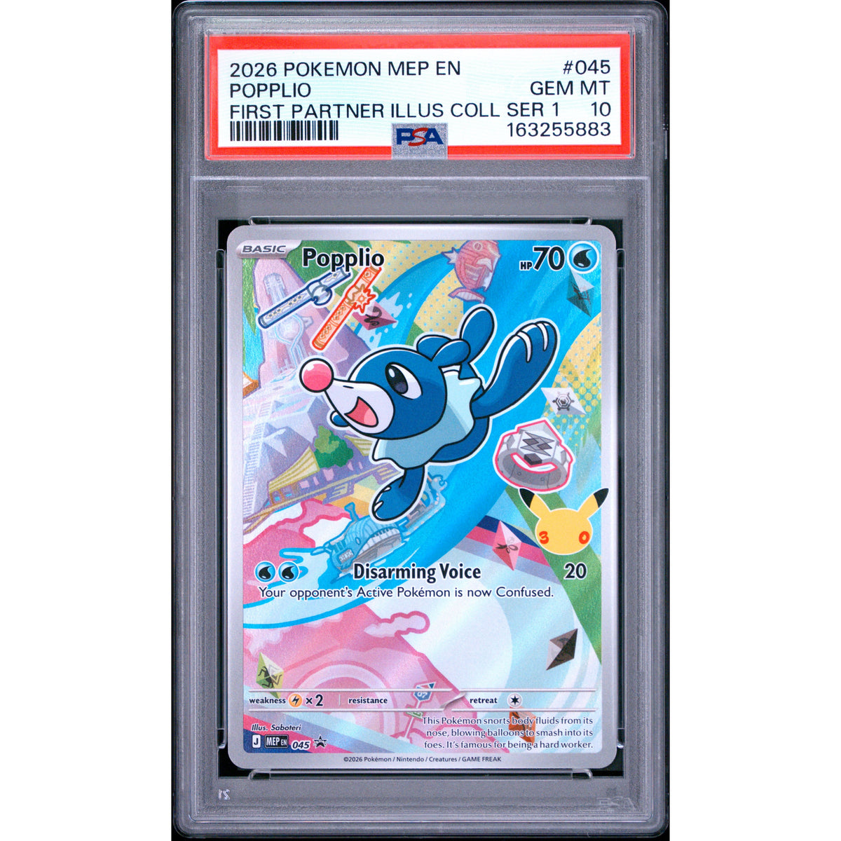 Pokémon TCG: Popplio #045 PSA 10-163255883