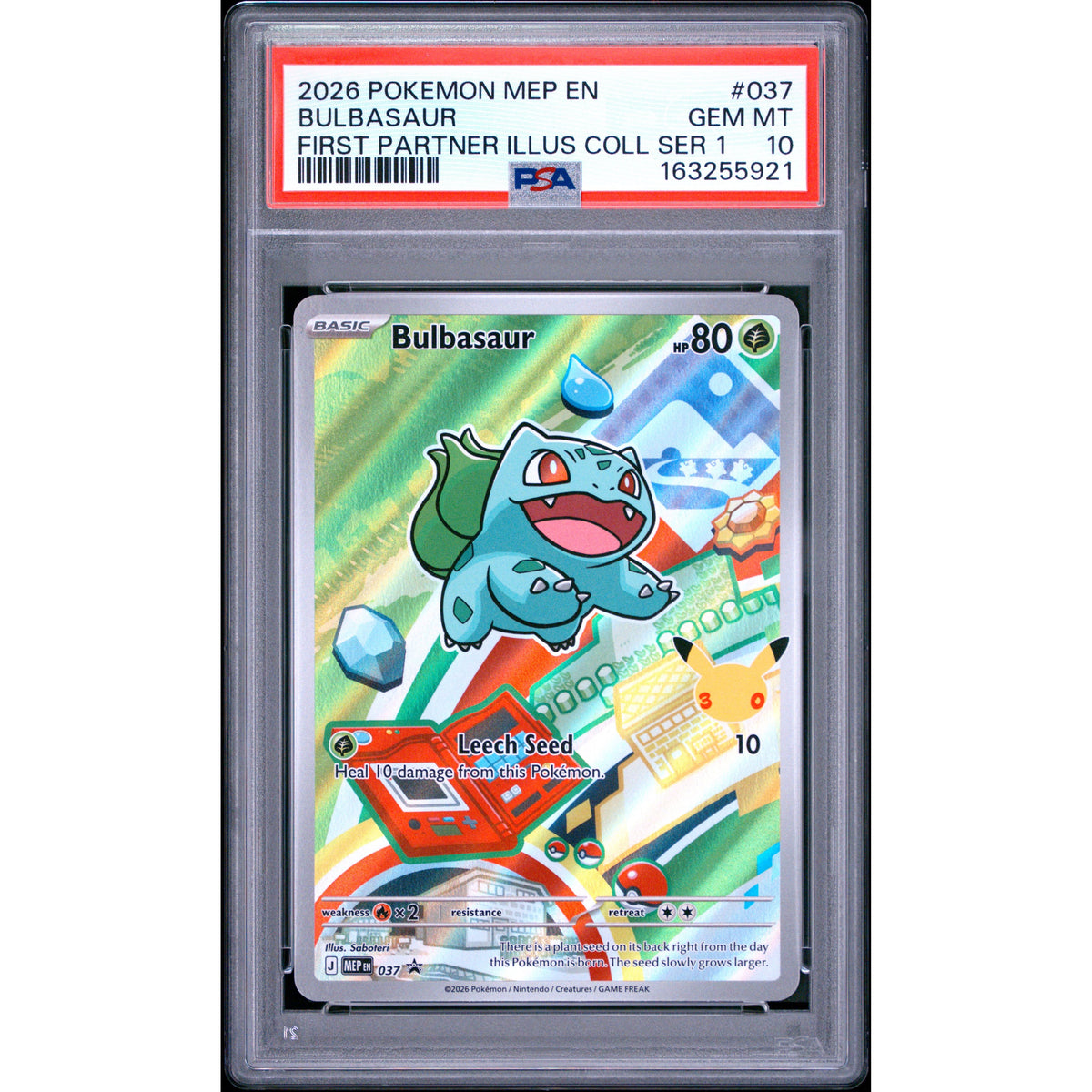 Pokémon TCG: Bulbasaur #037 PSA 10-163255921