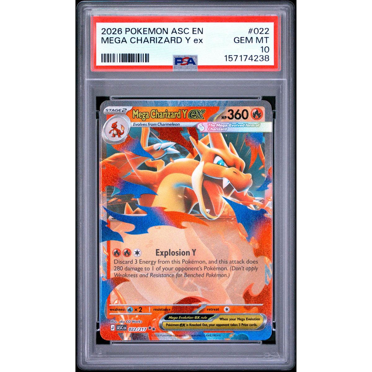 Pokémon TCG: Mega Charizard Y Ex #022 PSA 10-157174238