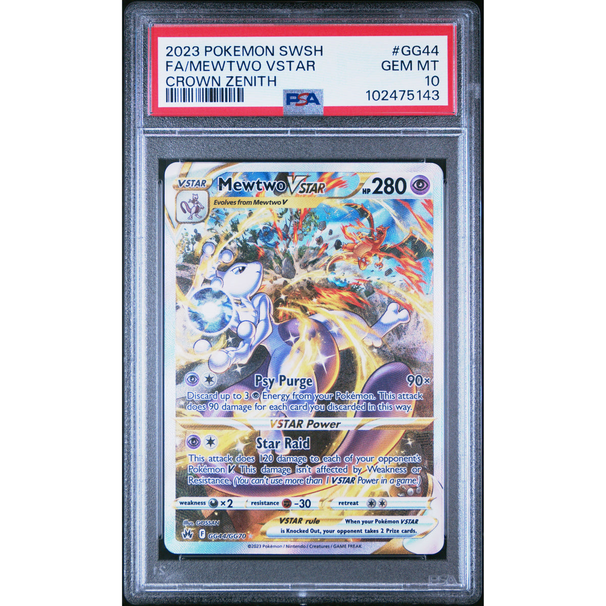 Pokémon TCG: Mewtwo Vstar #GG44 PSA 10-102475143