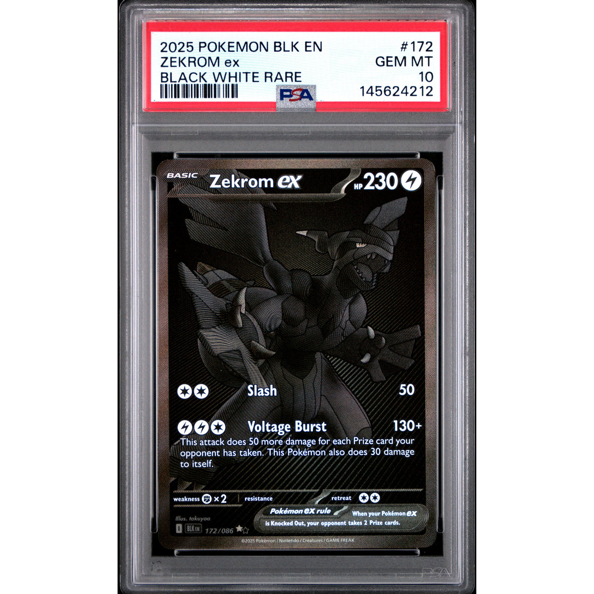 Pokémon TCG: Zekrom Ex #172 PSA 10 - Black Bolt-145624212