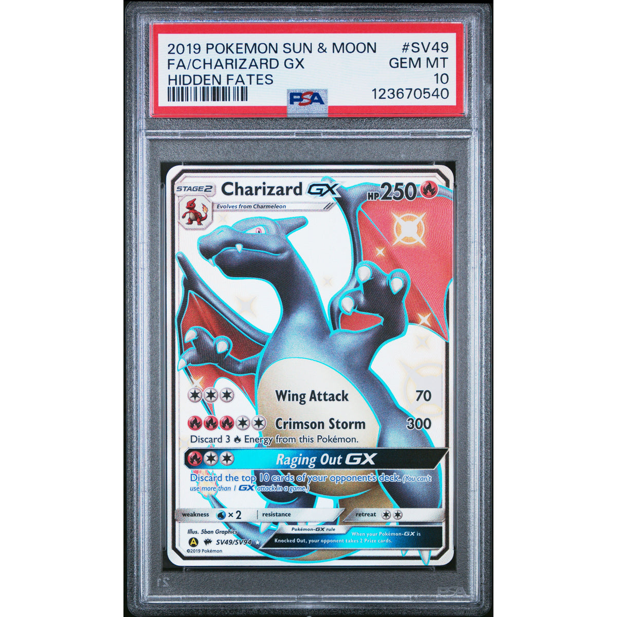 Pokémon TCG: Charizard Gx SV49 PSA 10 - Hidden Fates-123670540
