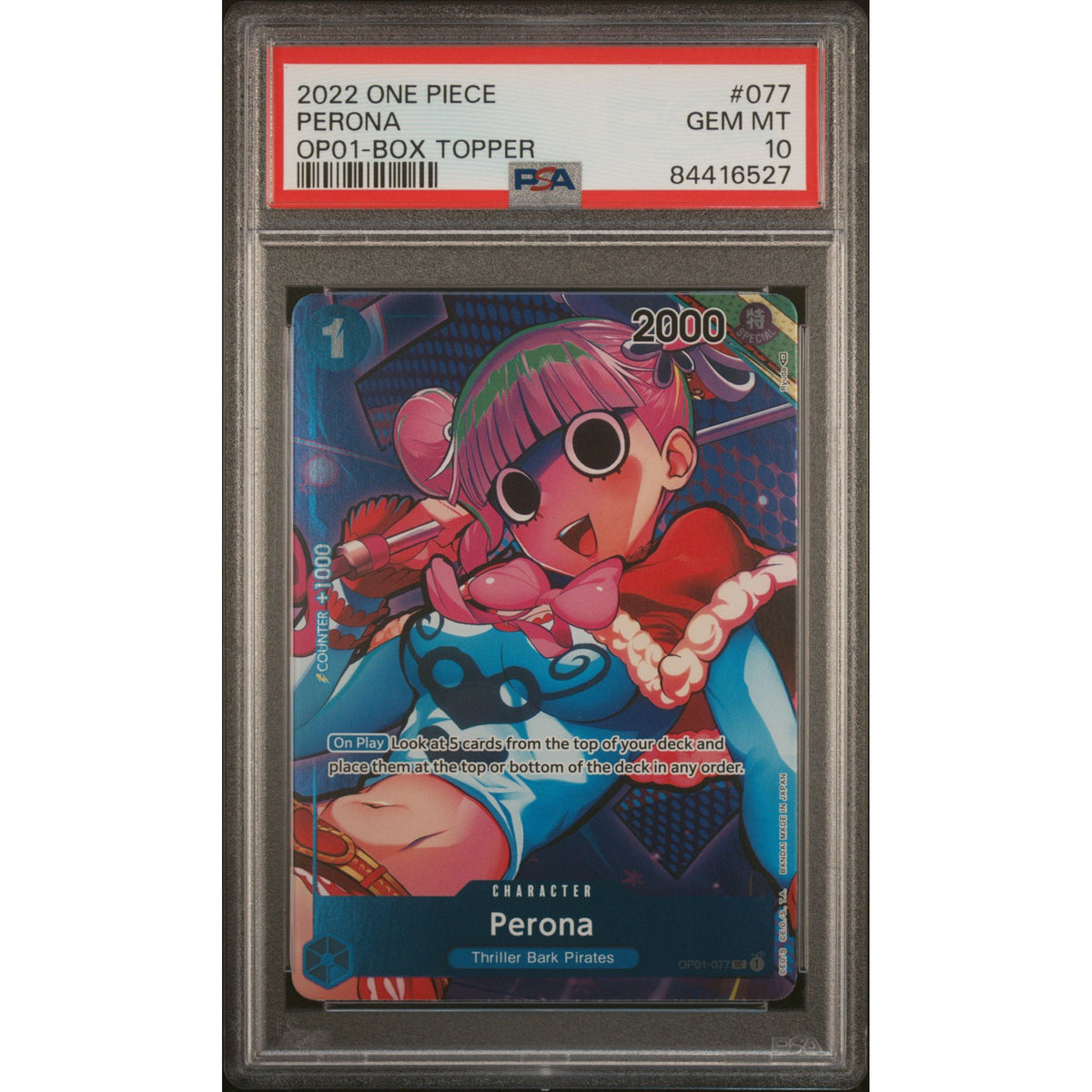 One Piece TCG: Perona #077 PSA 10-84416527