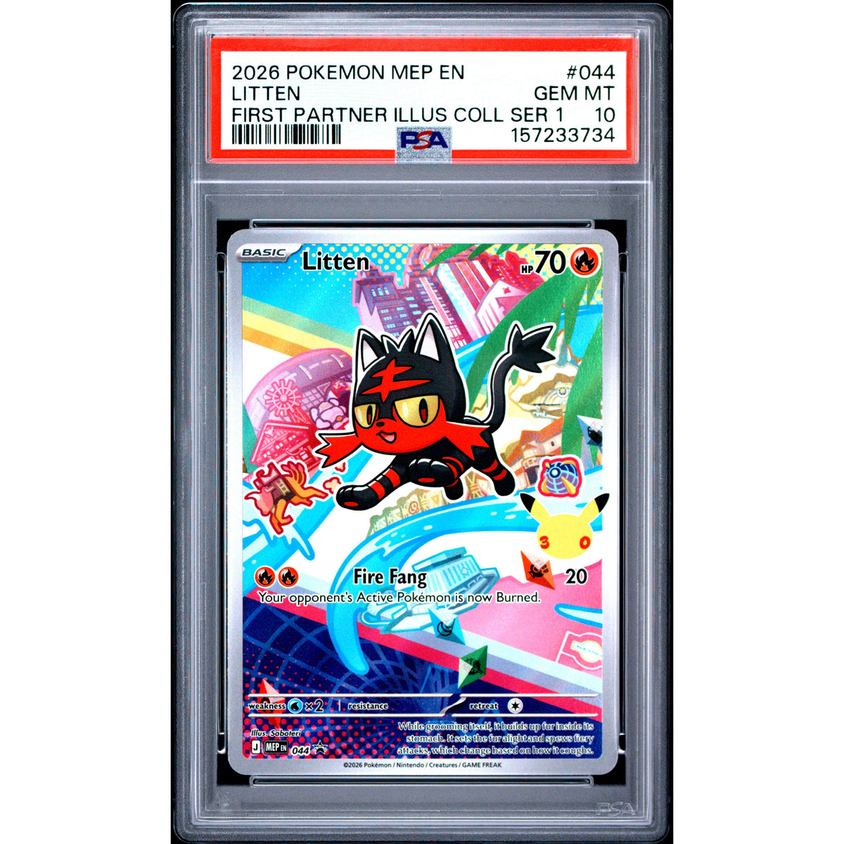 Pokémon TCG: Litten #044 PSA 10-157233734